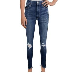 Joe’s Jeans High Rise Indigo Distressed Raw Hem Skinny Ankle Jeans Size 10